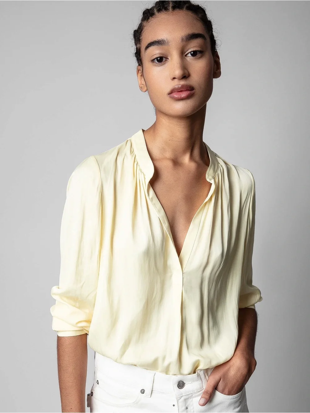 Zadig & Voltaire - Tink Satin Shirt - Butter Yellow